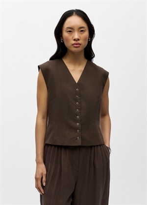 Molly sl waistcoat Seal Brown Object 